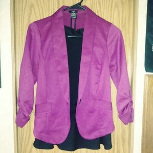 STOOSH PLUM QUARTER SLEEVE SUIT JACKET